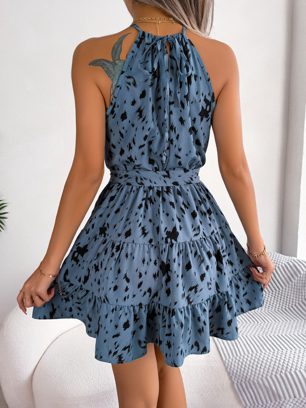 Viral Tiktok Casual Leopard Print Swing Dress